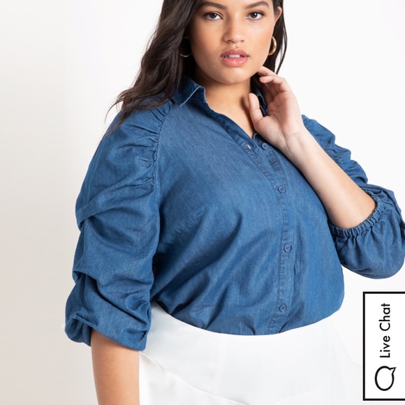 Eloquii Tops - NWT ELOQUII 24W Denim Shirt